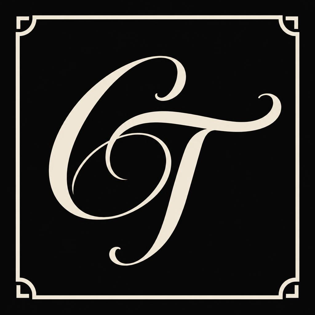 CT cursive logo with bold border